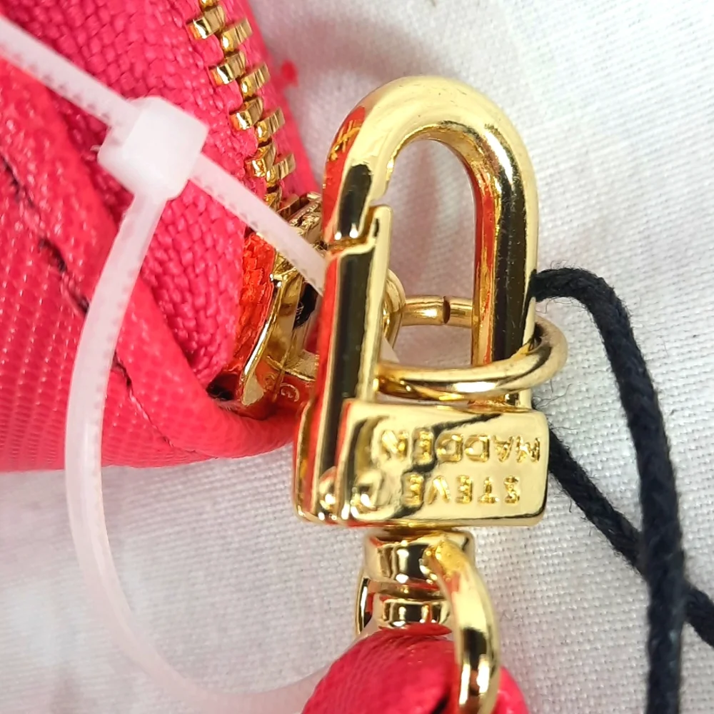 Steve Madden Zip Around Wallet Clutch Pink Flash Gold NEW with Tag - Picture 6 of 13